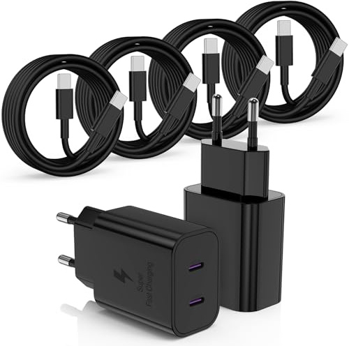 45W Ladegerät Zwei-Port USB C Schnellladekabel für Samsung Galaxy S26 S25 Ultra S24 S23 S22 A56 A36 A26 A17 A16 A06,Tab A9 S8 S9,Ladekabel Super Fast Charger Schnelladegerät mit 2/2/1/1M Typ C Kabel