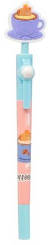 Idena 11560 - Gelschreiber Capybara, radierbarer Tintenroller mit Fidget Spiel, Schreibfarbe Blau, zufälliges Design