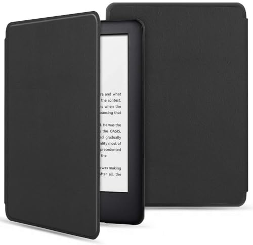Techsuit für Kindle Paperwhite 5 2021 und Signature Edition Hülle mit Auto Sleep Wake, Mikrofaser Innenfutter, Schlankes Design, Präzise Passform, SmartCover Series, Schwarz