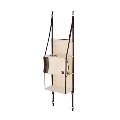 predolo Over the Door Cat Climber Multi Tier Door Hanging Cat Cushioned Climber Cozy Mats Pet Activity Center for Small Areas, Beige S