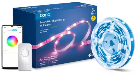 Tapo L900A-5 LED Strip Light 5m, Multicolour LED lights for TV Bedroom, Smart Lighting Controls, Hands Free Voice Control with Alexa & Google, Flexible Installation, Packaging May Vary,No Hub required