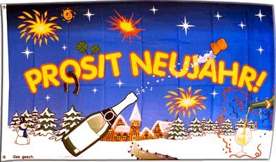 Flagge Prosit Neujahr - 90 x 150 cm