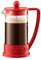 Bodum 12oz Brazil French Press Coffee Maker, High-Heat Borosilicate Glass, Red - Made in Portugal
