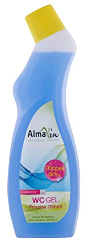 AlmaWin Öko WC Gel 750ml, frische Minze, Reiniger für Toiletten & Urinale, Gegen Kalk, Urinstein etc., vegan