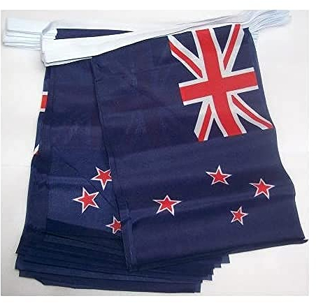 AZ FLAG - Fahnenkette Neuseeland 6 Meter Mit 20 Flaggen - 21x14 cm - Neuseeländische Girlande Flaggenkette 14 x 21 Cm