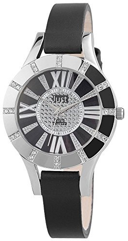 Just Armbanduhr Lederband Analog Schwarz 48-S10108-BL