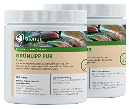 alanui Grünlipp PUR Pulver für Hunde, 2 x 250 g Dose