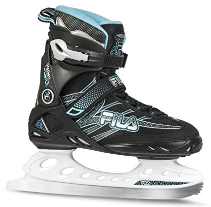 Fila Damen Primo Ice Schlittschuhe, Schwarz/Hellblau, UK 6/ EU 39