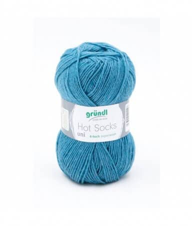 Gründl Hot Socks Sockenwolle blau Uni Farbe 56, Strumpfwolle, Wolle zum Socken Stricken
