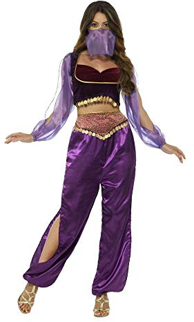 shoperama Arabische Prinzessin Haremsdame Bezaubernde Jeannie 1001 Nacht 3-TLG. Damen Kostüm Araberin Bauchtanz Belly Dance Harem Orient Märchen Jasmin, Größe:M