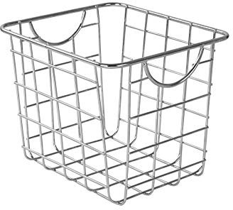 Spectrum Utility Basket Mini-Drahtkorb, zeitgenössische Aufbewahrung und Organisation, modernes Heimdekor und Aufbewahrungskorb, Legierter Stahl, Chrome, Pack of 1