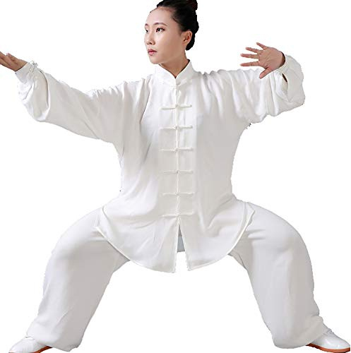 Daoba Unisex Tai Chi Abbigliamento Uniforme di Spessore Qi Gong e Kung Fu Abiti da Arti Marziali Top e Pantaloni Adatto a Primavera Autunno Inverno