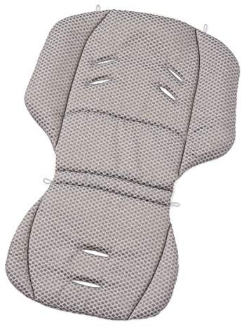 Gesslein Loop 938, Sitzauflage Kinderwagen & Buggy, universel, Wendeeinlage für Sommer & Winter, Tencel atmungsaktiv Punkte stein 625000938