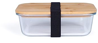 Livoo - Lunch Box MEN385L - 1040ml, Verre Borosilicate, Couvercle hermétique, Four/Micro-Onde