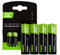 Green Cell Piles Rechargeables AA 2000 mAh 1.2V – Lot de 4, Batteries Ni-MH Haute Capacité, Faible Auto-décharge, Prêtes à l'emploi, Idéales pour Caméra, Télécommande, et Appareils Électroniques
