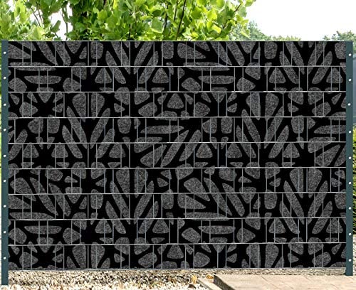 PerfectHD Zaunsichtschutz - Sichtschutz mit Motiv - Florenz Grid - Sichtschutzstreifen für Doppelstabmattenzaun - 9 Streifen - 19 cm breit - 24 Varianten
