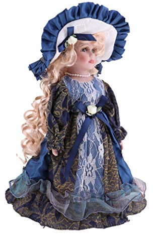 HTYG 30cm Viktorianische Madame Porzellanpuppe - Robe - Stand - Sammler - Spielzeug - Dekoration - Home Desk Dekoration