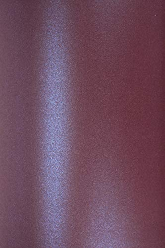 Netuno 10x Perlmutt-Violett Bastelkarton DIN A5 210 x 148 mm 250g Majestic Night Club Purple Feinkarton mit Perlglanz doppelseitig schimmernd Bastel-Karton für Weihnachten Hochzeit Geburtstag