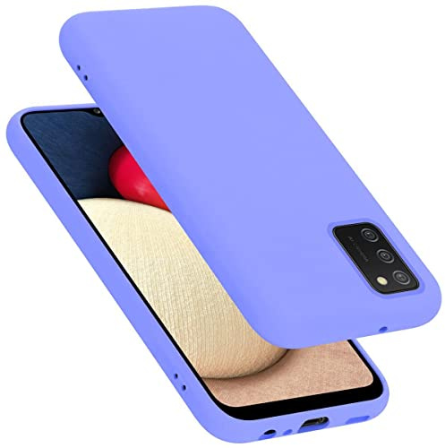 Cadorabo Hülle kompatibel mit Samsung Galaxy A02s Hülle Silikon Handyhülle für Galaxy A02s Case aus flüssigem Silikon- Kratzfeste und stoßfeste dünne TPU Schutzhülle - Liquid HELL LILA