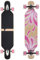 Flex3 bis 68kg - Camber Longboard (Flex3 bis 68kg, pink Blume LED - Ahornholz)