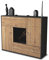 Stil.Zeit Highboard Kommode Veronica, Korpus anthrazit matt, Front Holz-Design Pinie (136x108x35cm), Push-to-Open Technik & Leichtlaufschienen
