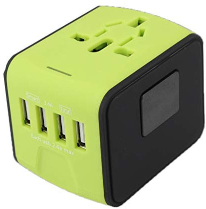 KKNH Cargador de energía Internacional, Adaptador de Viaje en Todo el Mundo, Enchufe Universal de conversión Tipo C, Muy Adecuado for Viajes (Color : D, tamaño : 4usb(5.5 * 6.5 * 5cm))