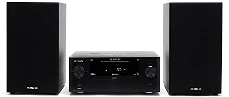 Aiwa MSBTU-500 - Microcadena con Mando a Distancia, (Hi- Fi, Bluetooth, Equipo De Sonido, CD, USB-Carga, MP3, Radio FM, 50W (RMS),Diseño Compacto, Ecualizador)-Color Negro