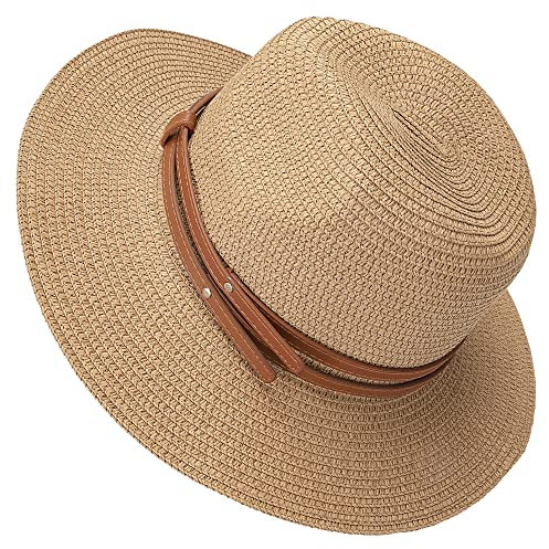 Sonnenhut Damen Faltbarer Strohhut UV Schutz Strandmütze Damen Visor Cap Hut mit Breiter Krempe für Reise Urlaub und Strand