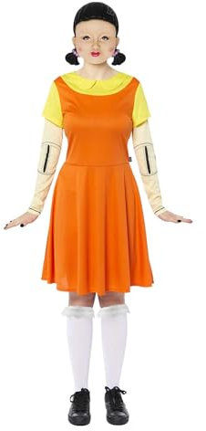 (PKT) (9915308) Adult Ladies Squid Game Doll Deluxe Costume (UK 8-10)