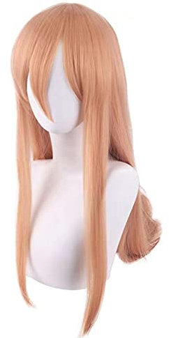 WHBHD Chainsaw Man Cosplay Power Long 80cm Wig Orange pink Wig Cosplay Anime Cosplay Heat Resistant Synthetic Wigs ita Halloween