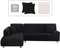 Lydevo Sofabezug Ecksofa L Form Sofa Überwürfe Stretch Sofabezug L Form Rechts oder Links mit Zwei Kissenbezügen Waschbar Universal-Couchbezug L Form Sofa Cover L Shape(2 Sitzer+3 Sitzer,Schwarz)