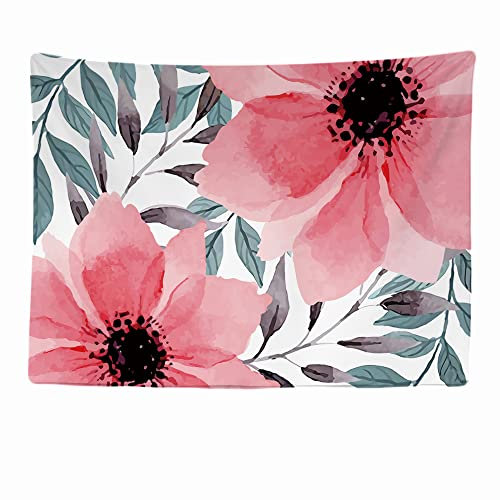 Ulticool - Blumen Hängepflanze Pflanzen - Wandteppich - 200x150 cm - Großer Wandteppich - Poster Verzierung - Dekoration - Tapete - Leinwand - Malerei - Zubehör Raumteiler - Rosa Grün Weiß