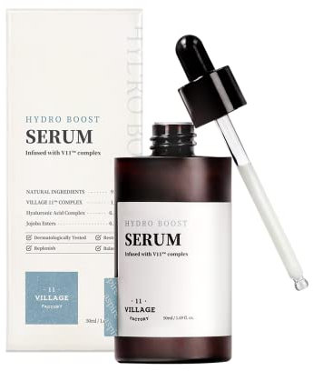 [VILLAGE 11 FACTORY] HYDRO BOOST SERUM (50 ml) Korean Skincare - Vegan - Intensiv feuchtigkeitsspendendes Serum - Natürliche Inhaltsstoffe - V11™ Komplex
