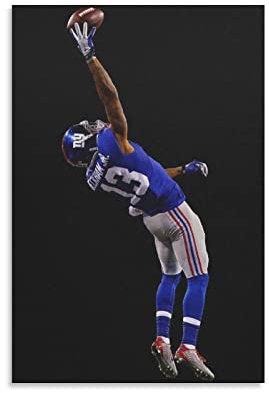 Odell Beckham Jr Fußball-Poster, Leinwand, Poster, Wandkunst, Bilddrucke, hängende Fotodekoration, Heimposter, Kunstwerke, 50 x 75 cm