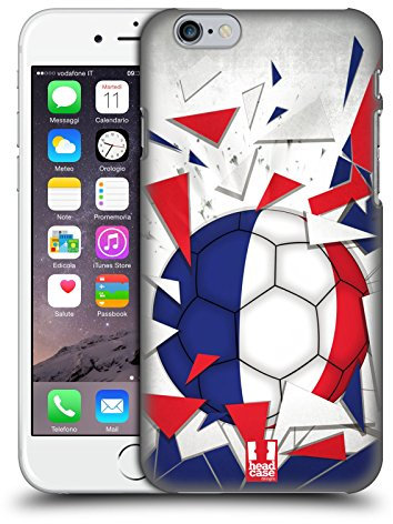 Head Case Designs Frankreich Fussball Glassplitter Harte Rueckseiten Handyhülle Hülle Huelle kompatibel mit Apple iPhone 6 / iPhone 6s
