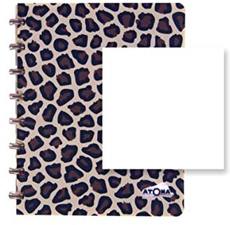 ATOMA Notizbuchsystem - Leopard - A5 - braun - Blanco