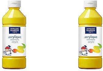 Lefranc Bourgeois - Acrylique liquide pour enfants - Bouteille 500 ml - Jaune primaire (Lot de 2)