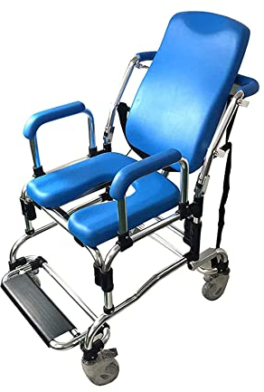 TEmkin Tragbarer 4-in-1-Toilettenstuhl am Nachttisch mit gepolsterter Armlehne und Rückenlehne. Toilettenstuhl auf Rollen für ältere Senioren mit einem Gewicht von 400 Pfund