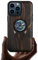 Carveit Handyhülle für iPhone 15 Pro Max Holz Cover kompatibel mit MagSafe [Holzgravur & Muschel Inlay] Magnetisch Case für Apple 15 pro max hulle Silikon TPU（Dunklesholz-Der Vegvisir von Viking）