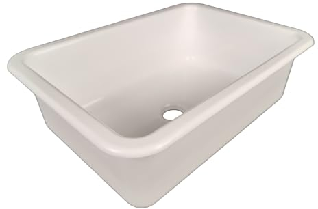 Waschbecken Spülbecken für Wohnmobil Wohnwagen Kastenwagen – 37 x 27 x 12,8 cm (BxTxH) – Kunststoff – Weiß