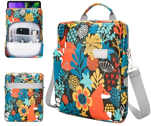 molshine Multi-purpose 11 Inch Tablet Sleeve Shoulder Bags,Handle Carrying Case for iPad Pro M4 10/9/8/7th,Air M2 5/4th 10.9,Samsung Galaxy Tab S8/S9,Trolley Sleeve Design(Fox)