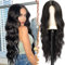 BARSDAR Lange Wellig Schwarz Perücke, 66cm Natürliche Mittelscheitel Synthetische Haar Replacement für Frauen Tägliche Party Halloween (Natürliche Schwarz)