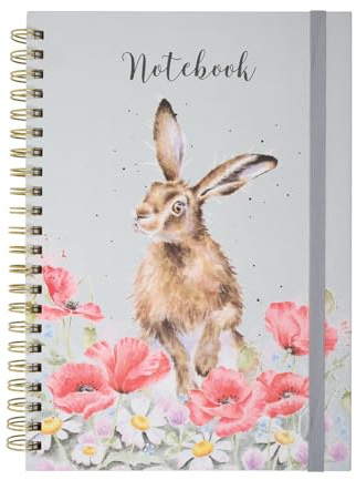 Wrendale Designs by Hannah Dale Notizbuch, A4, mit Blumenfeldern, illustriert, Spiralbindung, liniert