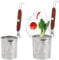 Anseom 2pcs Panier à Pâtes, Filtre à Nouilles,Panier à pâtes Micro-perforé en Acier Inoxydable,Tamis Farine,Passoire Inox, Panier de Cuisson avec Poignée Passoire pour Pâtes,Aliments Frits,14cm+12cm