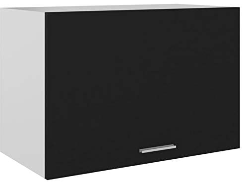 Kavolet Armario de Cocina Empotrado, 1 Estante, Mueble de Cocina, Armario Superior, Armario de despensa, Armario Negro, 60 x 31 x 40 cm, Material de Madera