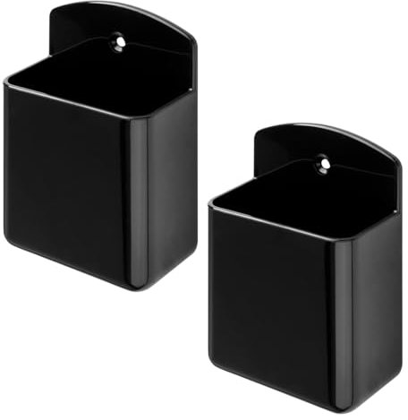 Thyonta Remote Control Holder, TV Controller Holder Wall Mounted 2PCS Black Remote Control Organiser Storage Box for Air Conditioning and Television