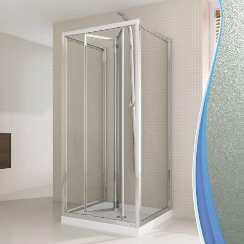 Box Doccia 3 Lati 75x75x75 cm 1 Anta a Libro in Cristallo Opaco 6mm H198 Fyn Trio