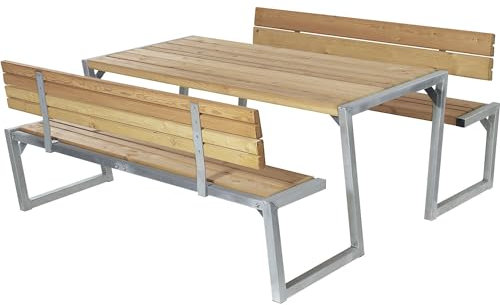 kaiserkraft | Gruppensitzbank | Länge 1760 mm | mit Rückenlehne | braun