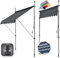 DELUKE® Klemmmarkise 250cm breit - mit Handkurbel | Balkonmarkise ohne Bohren, Sonnenschutz UV-beständig, Sonnenmarkise höhenverstellbar, Markise mit Gestell | 250x120x200-300cm Anthrazit