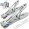Owluxe Nail Clippers Set of 3 with Catcher, Toe Nail Clippers for Thick Nails with Nail File, Heavy Duty Fingernail & Toenail Clippers for Men, Women & Seniors in Gift Box